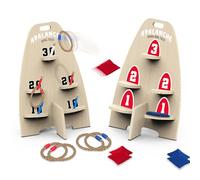 EastPoint Sports 2-in-1 Avalanche Toss and Ring Toss Game - Wooden Outdoor Game - Includes 6 Bean Bags & 6 Rings