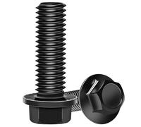 EASTPUK 10Sets M10-1.5 x 30mm Flanged Hex Head Bolts, External Flange Hex Screws, Grade 10.9 Steel Black Zinc M10 Bolts with Nuts and Washers, Full Threaded for Pump, Fix Car, DIY Project