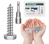 EASTPUK (15Sets) 5/16 Bolt, 5/16" x 1-1/2" Hex Head Lag Screws, Heavy Duty Lag Bolts with Washers, 304 Stainless Steel 18-8, 5/16 Bolt for Wood, Fully Threaded