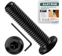 EASTPUK 20Pcs M8-1.25 x 35mm Flat Head Socket Cap Screws Bolts 304 Stainless Steel Black Zinc Plated Furniture Bolts, Fully Threaded M8 Bolt with Hex Spanner