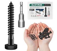 EASTPUK (20Sets) 1/4" x 2" Hex Head Lag Screws, Heavy Duty Lag Bolts with Washers, 304 Stainless Steel, 1/4 Bolt for Wood, Partial Thread, Black Oxide