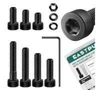 EASTPUK 244Pcs M5 Metric Screw Assortment Kit, M5 x 8/10/12/16/20/25/30mm Machine Screws with Lock & Flat Washers, 12.9 Grade Carbon Steel Black Hex Socket Head Metric Assorted Nuts and Bolts