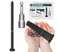EASTPUK (8Sets) 3/8" x 6" Hex Head Lag Bolts, Heavy Duty Lag Screws with Washers, 304 Stainless Steel, 3/8 Bolt for Wood, Partial Thread, Black Oxide