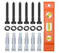 EASTPUK Lag Bolts for TV Wall Mount, TV Mount Screws Kit with M8x65mm Lag Screws, Drywall Anchors, Washers, Bubble Level Hardware Kit for Wood Stud Brick Concrete