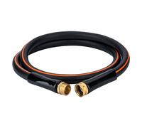 EASTRANS Short Garden Hose 3 ft x 5/8", Heavy Duty Black Orange Water Hose with 3/4" Solid Brass Connector, Flexible, Lightweight, Durable, Male to Female