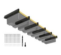 Eastrexon 5-bin Overhead Garage Storage Rack, Heavy Duty Ceiling Storage Racks, Powder Coated Tote Storage Rack for Garages, Sheds, Storerooms (6 PCS, for 5 Bins)