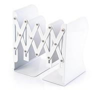 Eastrise 3-Zone Adjustable Metal Bookends, Heavy Duty Book Organizer for Shelves - Slide & Categorize Books, Files, DVDs | Rust-Proof, 15-50cm (White)