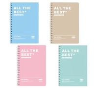 Eastrise 4 Pack A5 Spiral Notebooks,120 Pages College Ruled 8mm Lines, 80GSM No Bleed Paper, Perforated Edges & 180° Lay Flat, Double Spiral Bound Notepad for Business Office School Travel-Seasons