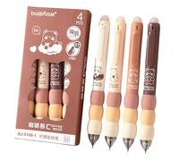 Eastrise 4-Pack Erasable Gel Pens with Built-in Eraser, 0.5mm Fine Point Black Ink, Friction-Sensitive Erasable Pens, Matcha Cloud Design - Smudge-Free Writing Pens for School Office Supplies