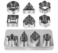 Eastrise Biscuit Cutters,Versatile Mini Cookie Cutter Set-10 Designs,3 Sizes|Quality Stainless Steel Shapes for Baking & Crafts,Ideal for Cutting Polymer Clay,Pastry Dough,Pie Crust,and Fruits