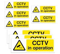 Eastrise CCTV in Operation Signs, Self-Adhesive Warning Stickers,5 Pcs15x5 cm and 3 Pcs 30x10 cm,Security,Camera,Closed Circuit TV,Warning Safety