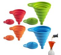 Eastrise Collapsible Silicone Funnel Set, Foldable for Bottles & Containers (4 Pcs)