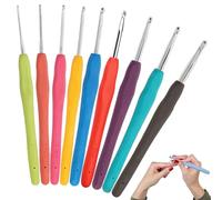 Eastrise Crochet Hooks,9 Pcs Colorful Ergonomic Comfort Rubber Soft Grip Crochet Needles,2-6 mm Crochet Hook for Beginners Adults,Perfect for DIY Knitting Projects