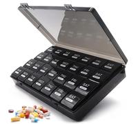 Eastrise Large Monthly Pill Box Organiser - 28 Day Travel Medicine Box with 4x7 XL Compartments, Dust-Proof & Lockable Tablet Case, BPA-Free Vitamin