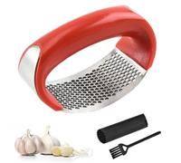 Eastrise Stainless Steel Garlic Press,Rocker Crusher Masher,Portable Manual High Performance Garlic Mincer,Chopper for Kitchen Appliances,Easily Crush Garlic (1Pcs/Red)