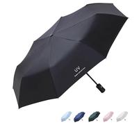 Eastrise Windproof Travel Umbrella with 8 Sturdy Ribs and Black Anti-UV Coating,Compact and Foldable,One-Touch Automatic Opening and Closing Handle,Lightweight,Strong(5 Colour)