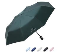 Eastrise Windproof Travel Umbrella with 8 Sturdy Ribs and Black Anti-UV Coating,Compact and Foldable,One-Touch Automatic Opening and Closing Handle,Lightweight,Strong(5 Colour)