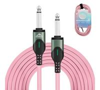 EASTROCK 1/4 Inch TRS Guitar Instrument Cable 20 Ft Straight to Straight Guitar Cord for Electric Guitar, Bass, AMP, Keyboard, Speaker, Mixer(20 Foot Pink)