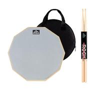 EASTROCK Practice Drum Pad, Beginners Drum Pads 11.5 Inches Double Sided Slient, Rubber Dumb Drum with Drumsticks and Storage Bag (11.5", Gray)