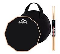 EASTROCK Practice Drum Pad, Beginners Drum Pads 11 Inches Double Sided Slient, Rubber Dumb Drum with Drumsticks and Storage Bag (11", Black)