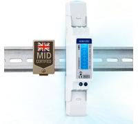 Modbus Single Phase, Electric Energy Meter - Pulse Output 1 1000imp/kWh Electricity Meter - 1U Din Rail-Mounted kWh Meter with 45A - SDM120D-MID