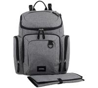 Eastsport Multi-Function Wooster St. Backpack Diaper Bag, Light Grey, 16.75" x 12.5" x 7", Classic