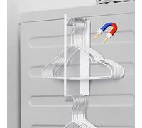 EASTTOWEST Magnetic Hanger Organizer, Stacker, Clothes Hanger Storage Rack, Holder for Closet Laundry Room Washing Machine, White