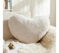 EastTree Beige Heart Shaped Pillows, Ultra Soft Extra-Large Fluffy Love Throw Pillows, Gifts for Women & Girls, Living Room Decor - 15x18 Inch