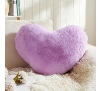EastTree Heart Shaped Pillow, Purple Ultra Soft Extra-Large Fluffy Love Throw, Women Girls Living Room Decor Gift 15x18 Inch