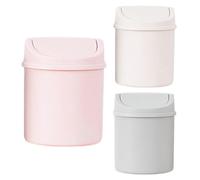 Eastuy 3 Desktop Trash Can, Desk Trash Can With Lid, Desktop Paper Bin Small Wastebasket Bin Wastebasket Desk Compact Design Cosmetic Bin for Home, Offic-e, Vanity Tabletop, Bedroom