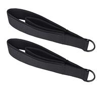 Eastuy Double Loop Straps, Hands Feet Fitness Equipment Straps | & Perfectly Seamed Double Loop Strap Band for Pilates Reformer, Yoga Double Loop Handle Straps, Black
