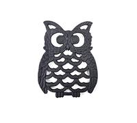 Eastuy Easy-topbuy Cast Iron Placemat For Kitchen Worktops, Owl Fish Flower Shape Placemat Pot Trivet Stand For Hot Pans, Rustic Metal Trivets Heat Resistant Table Mats Pad Coasters, Black