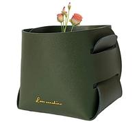 Eastuy Leather Storage Bins - PU Decorative Organizer Box,Collapsible Small Catchall Basket, Rectangle Tray Organizer Box Home Decor for Bathroom, Living Room, Bedroom