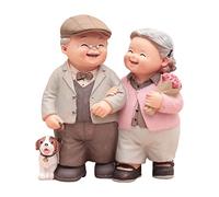 Eastuy Loving Couple Resin Figurine - Cute Wedding Anniversary Cake | Creative Grandparents Figurines for Anniversary, Valentine's Day, Wedding, Home Decor