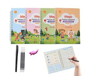 Eastuy Tracing Workbook Set | Practical Calligraphy Practice Book Erasable, Preschool Workbook Template Design Develop Basic Writing Skills with Grip