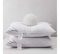 Eastwarmth Bedding Natural Goose Down & Feather Pair Pillows for Sleeping, Set of 2, 100% Organic Cotton, Standard 20x26in