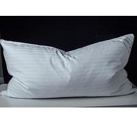 Eastwarmth Goose Down Feather Soft Pillows One Pack 100% Cotton Supportive Bed Pillow Stripe White Color King Size 20x36 inch