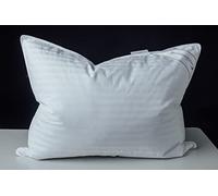 Eastwarmth Goose Down Feather Soft Pillows One Pack 100% Cotton Supportive Bed Pillow Stripe White Color Queen Size 20x30 inch