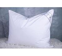 Eastwarmth Goose Feathers Down Pillows for Sleeping, Hotel Collection Bed Pillow with Grey Piping Standard Size (20X26IN) 1 Pack