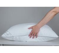 Eastwarmth Standard Goose Feather Down Pillow, 100% Soft Cotton Cover Bed Pillow for Sleeping Standard Size (20X26IN) Stripe White 1 Pack