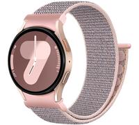 Easuny Compatible with Samsung Galaxy Watch 7 Strap 44mm 40mm Galaxy 6 4 5 FE Strap - One Click No Gap Nylon Band for Samsung Watch 6 4 Classic 47mm 43mm 46mm 42mm, 5 Pro 45mm Women - SandPink