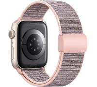 Easuny Solo Loop Strap Compatible with Apple Watch Straps 40mm 38mm 41mm, Soft Braided Nylon Band Sport Stretchy Straps for Apple Watch SE/iWatch Series 9 8 7 6 5 4 3 2 1 for Women Men, Sand Pink