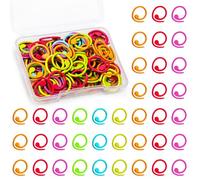 Easusy Stitch Markers, 100Pcs Spiral Metal Colorful Crochet Stitch Markers for Crocheting Clothing Tag DIY Craft Project with Storage Box