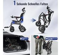 Easwe Lightweight Electric Wheelchair Foldable with Ergonomic Design & 145° Recliner, Brushless 400W Portable Motorized Wheelchair for Audlts, 30 Miles Range Compact Power Wheel Chair (B10-24AH)