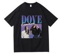 Easwisa Dove Cameron Too Much T Shirt Men Women Vintage Cotton Short Sleeve Unisex Fashion Top Casual Oversized Streetwear-Black||x_s