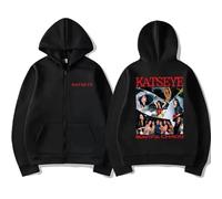 Easwisa KATSEYE The Beautiful Chaos Zipper Hoodie Men Women Hip Hop Vintage Sweatshirt Fashion Casual Zip Up Jacket-Black||m