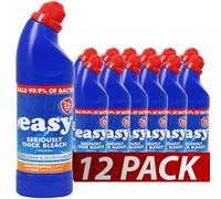 Easy 24 Hour Thick Bleach 12x 750ml | 99.9% Toilet Cleaner Bleach For Bathrooms, Toilets, Sinks | Anti Bacterial