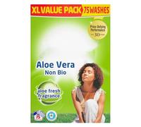 Easy Aloe Vera Non-Bio Washing Powder, Gentle on Skin, Powerful on Stains, Aloe Fresh Fragrance, Detergent for Sensitive Skin, Family Safe Formula, XL Value Pack (75 Washes)