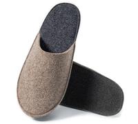 easy and green Guest Slippers Felt with Non-Slip Sole - Made in Germany - Warm Guest Slippers, Beige, 10.5 UK