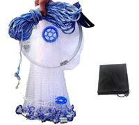 EASY BIG Cast Fishing Net with Aluminum Frame, 0.8inch/2cm Mesh, 7.8-13.8ft/2.4-4.2m Diameter